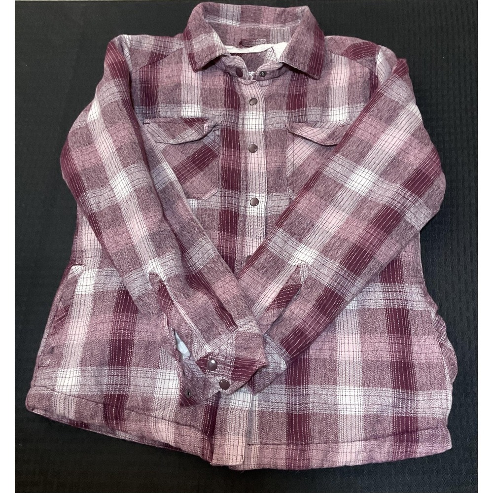 Pacific Trail Jacket Womens Small Red Plaid Sherpa Lined Snap‎ Flannel Warm